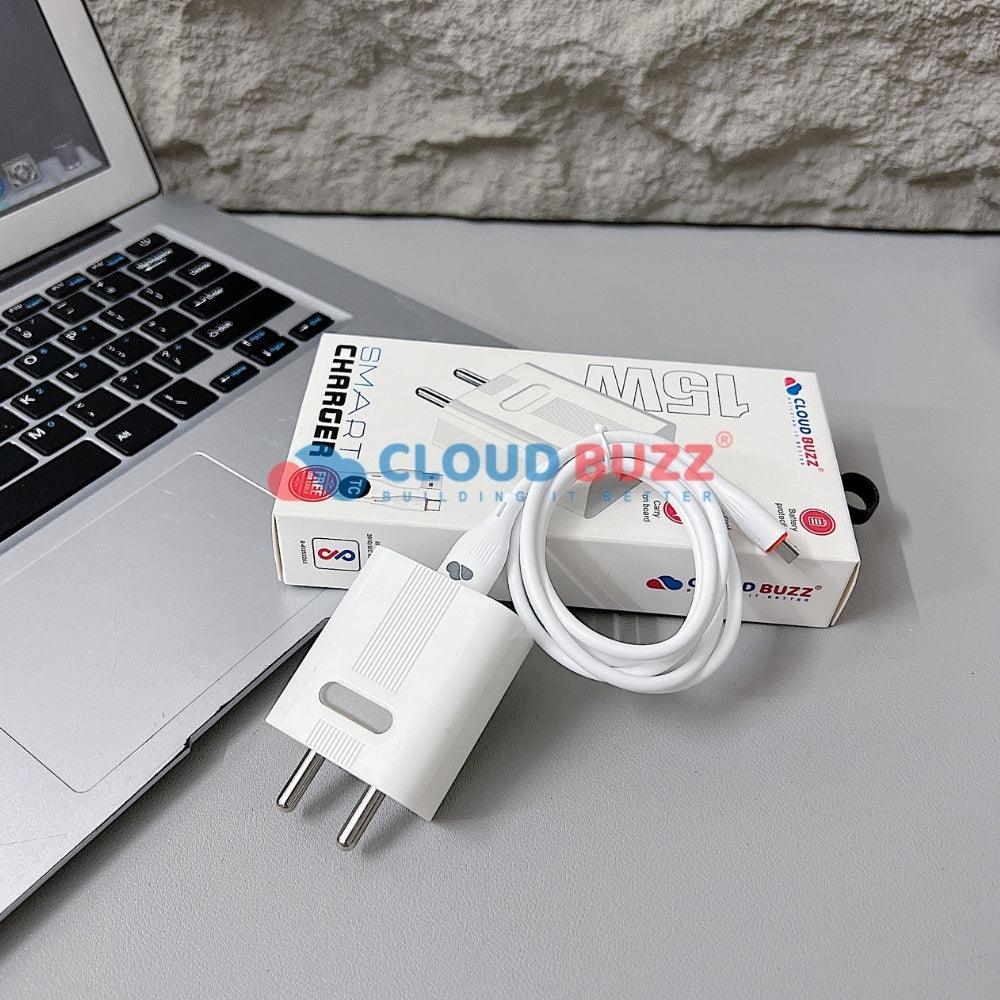 15W Smart Fast USB Charger with 1000MM Type-C (TC) Cable (CB107)