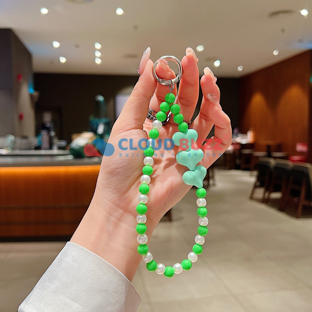 3 Heart Colorful Beads Phone Charm | Bracelet