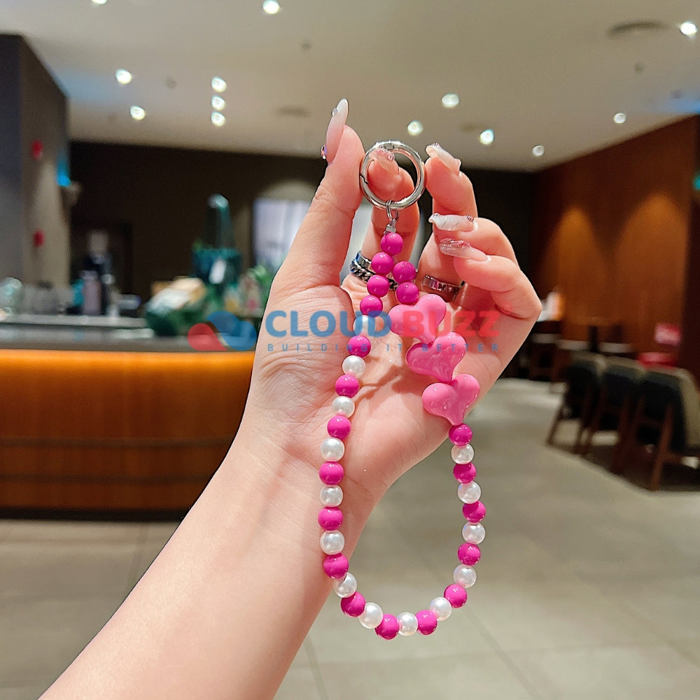 3 Heart Colorful Beads Phone Charm | Bracelet