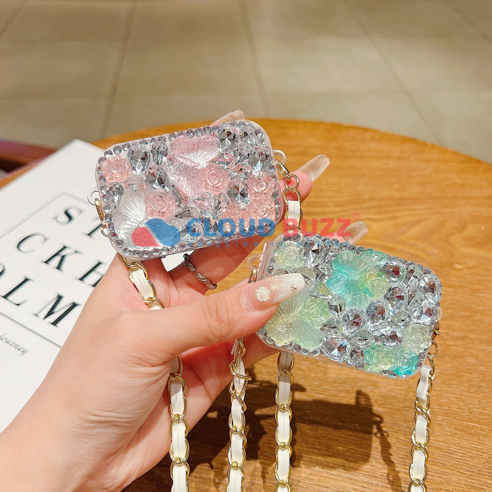 Acrylic Butterfly and Flower Charm Pattern Universal Stand with Crystal Bracelet