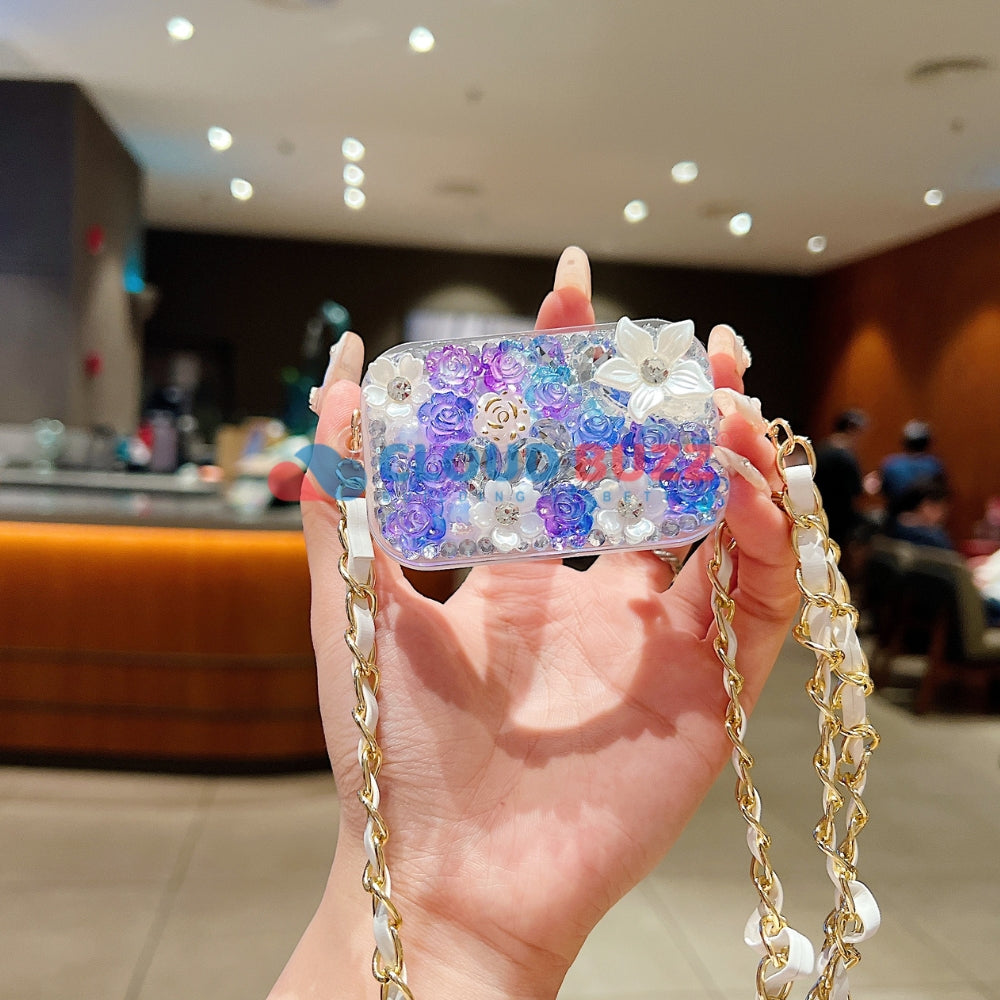 Acrylic Butterfly and Flower Charm Pattern Universal Stand with Crystal Bracelet