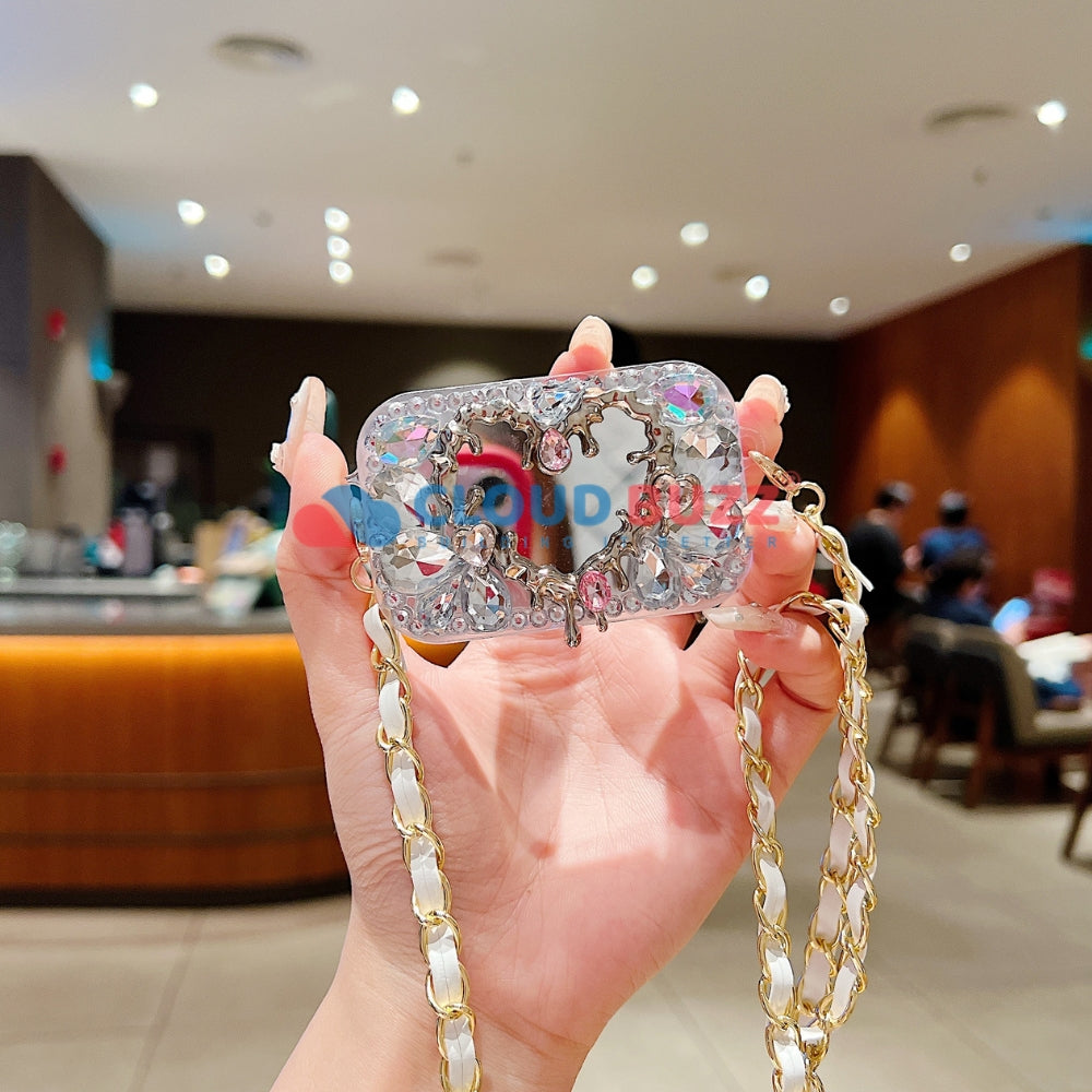 Acrylic Butterfly and Flower Charm Pattern Universal Stand with Crystal Bracelet