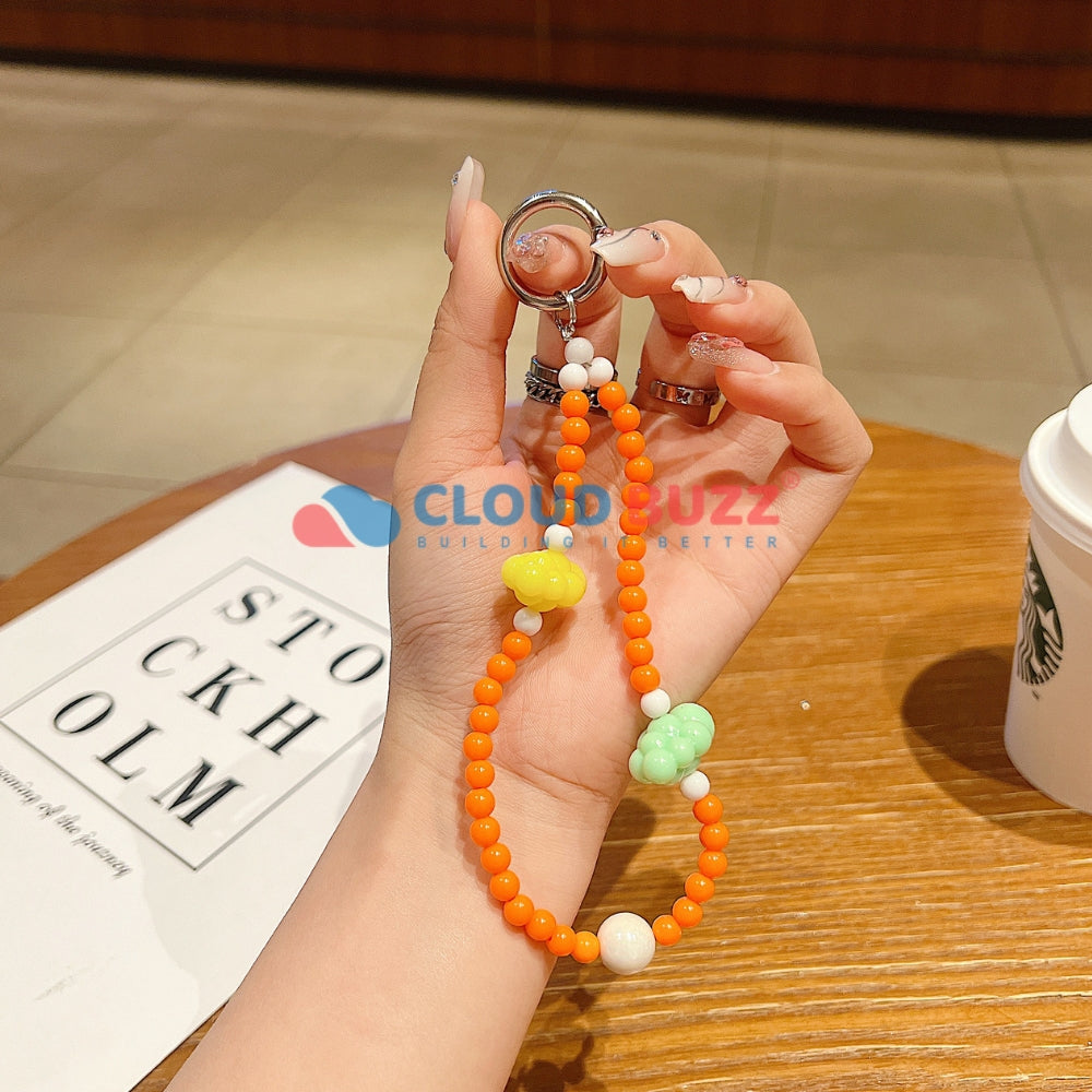 Cloud Pattern Hanging String Bead Phone Charm | Handbag Charm | Bracelet