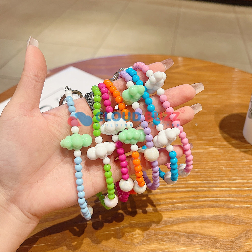 Cloud Pattern Hanging String Bead Phone Charm | Handbag Charm | Bracelet