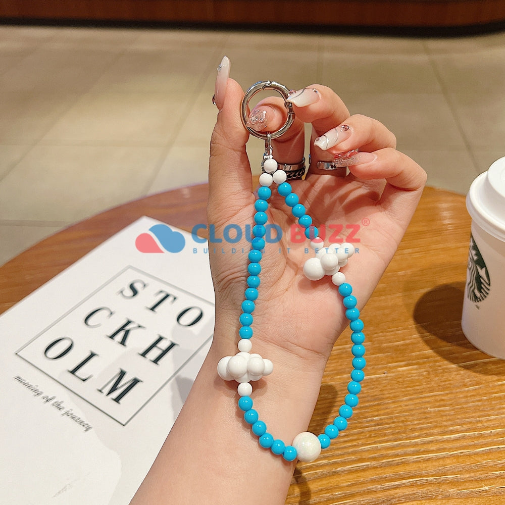 Cloud Pattern Hanging String Bead Phone Charm | Handbag Charm | Bracelet