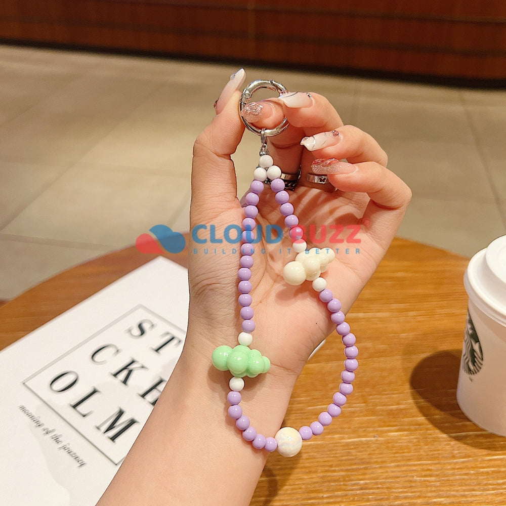 Cloud Pattern Hanging String Bead Phone Charm | Handbag Charm | Bracelet
