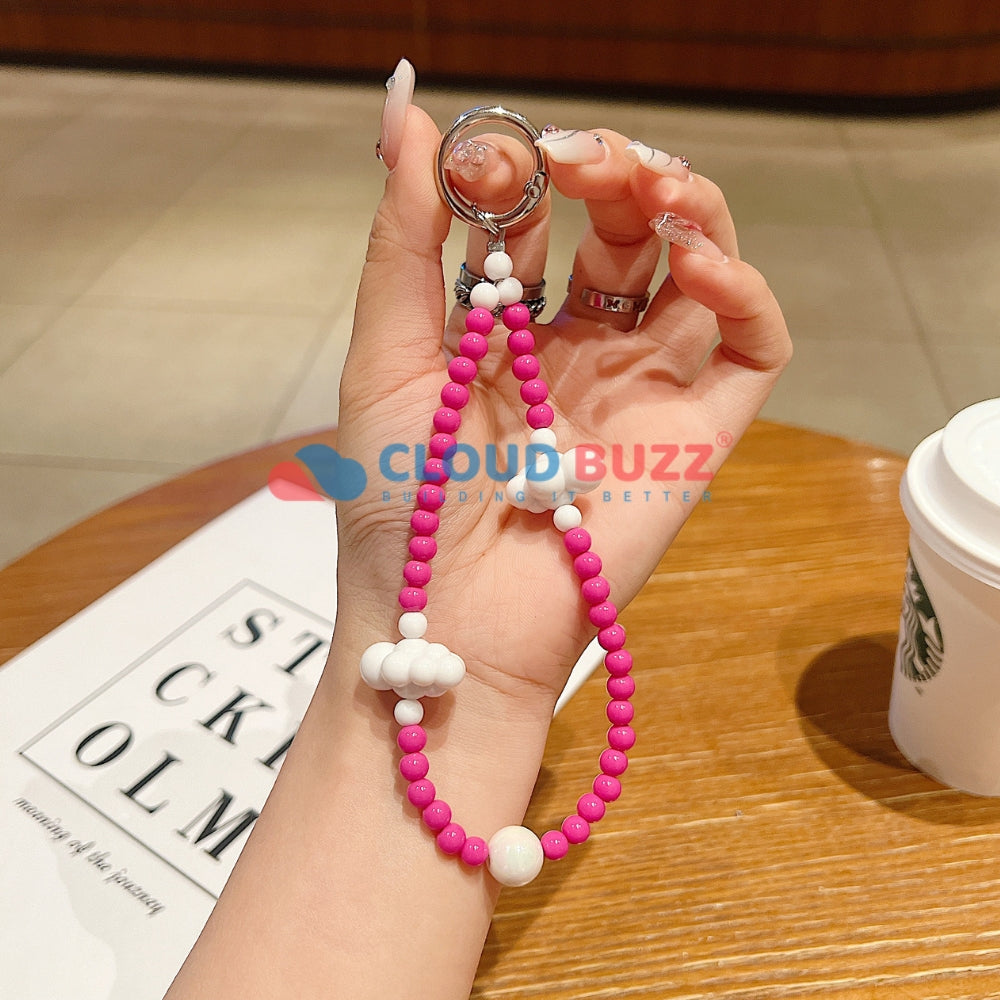 Cloud Pattern Hanging String Bead Phone Charm | Handbag Charm | Bracelet