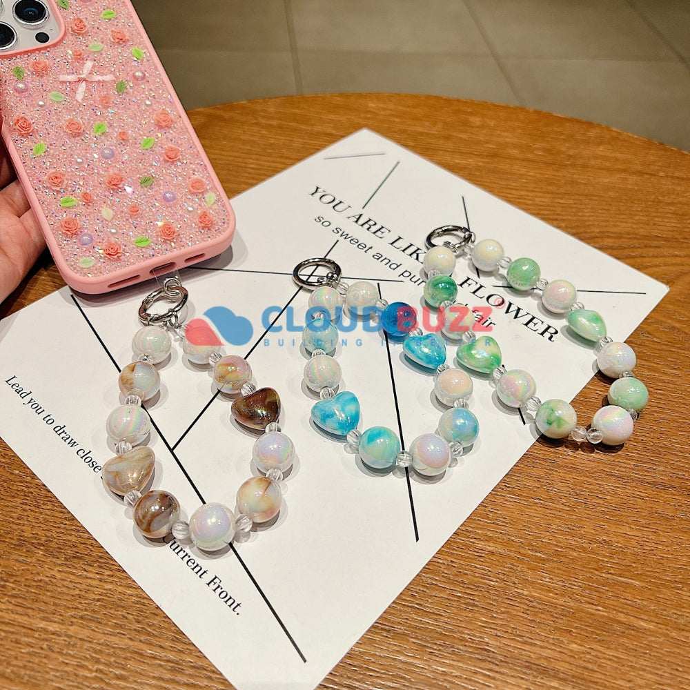 Colorful Love Beaded Acrylic Phone Charm | Bracelet | Handbag Charm