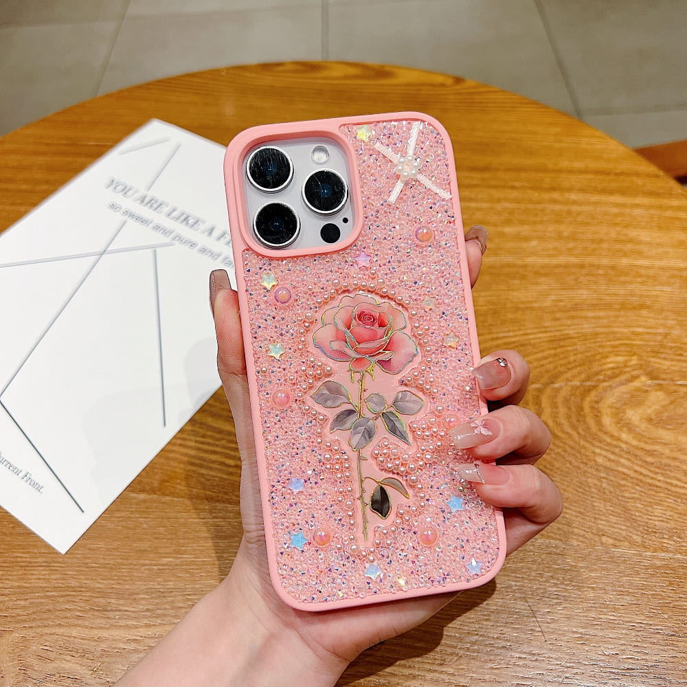 Colorful Rose Bling Studded Diamond Phone Case