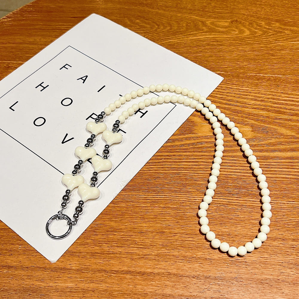 Cute Heart Charm Phone Chain | Phone Strap