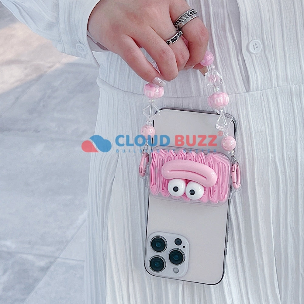 Cute Mini Cartoon Toy Flip Mirror Universal Stand with Crystal Bracelet