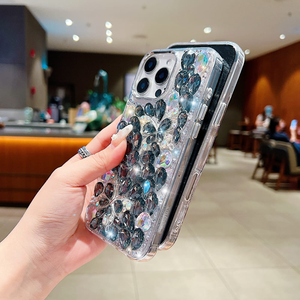 Full Covered Diamond and Butterfly Charm Phone Case