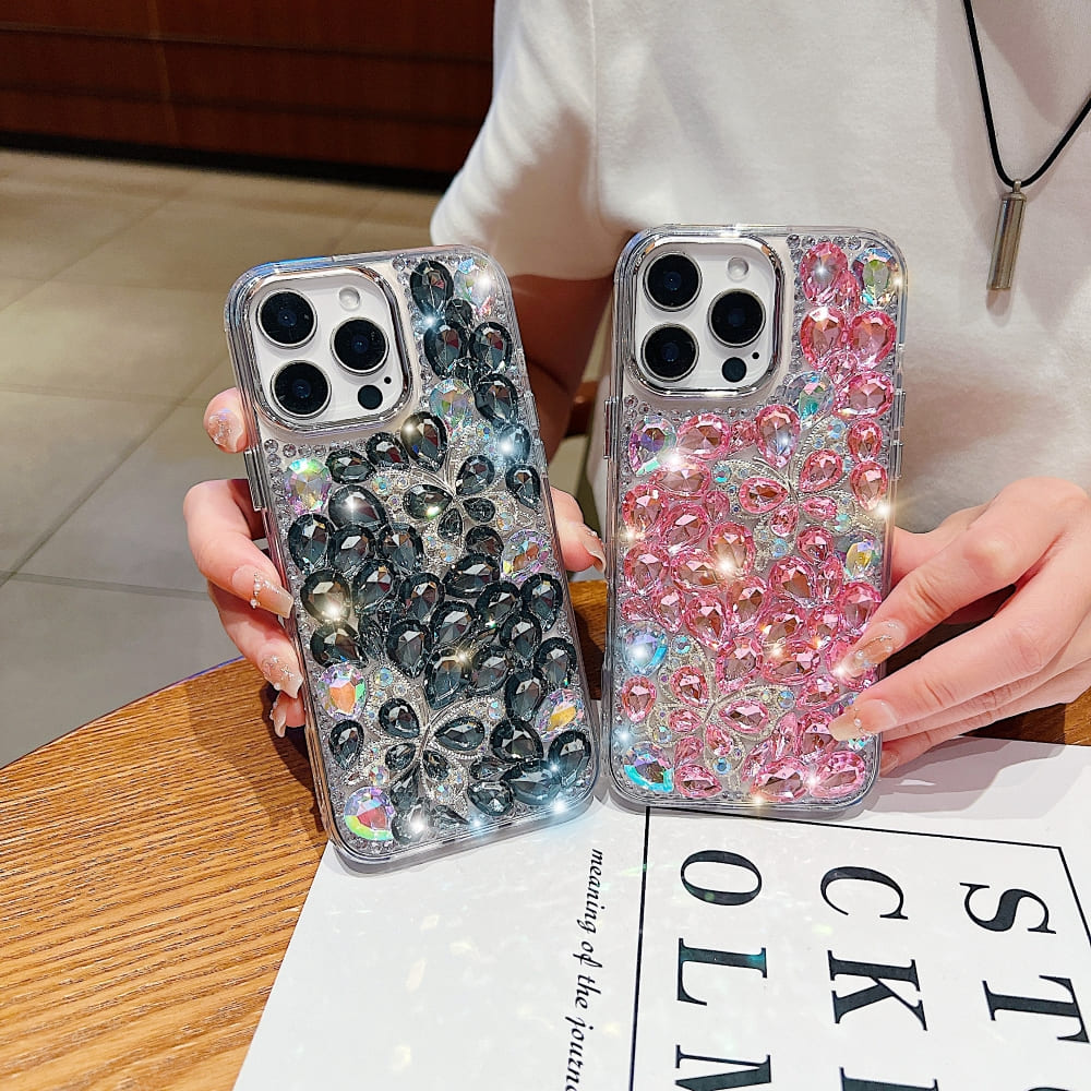 Full Covered Diamond and Butterfly Charm Phone Case