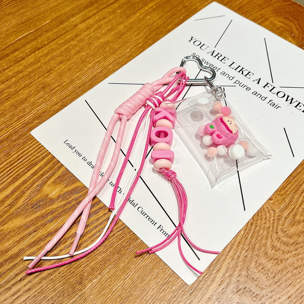 Letters Ornament Bow Rope Phone Charm | Keychain | Handbag Charm