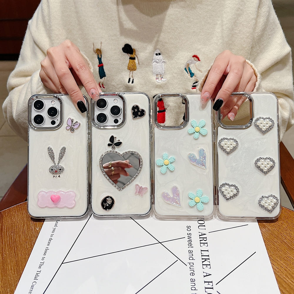 Tiny Bear | Flower | Heart | Mirror Shockproof Phone Case