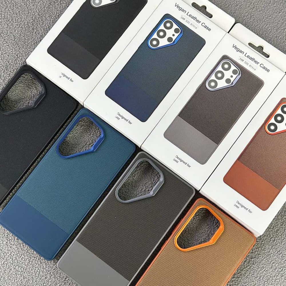 Vegan Leather Metro Weave Phone Case (With Box Packing)