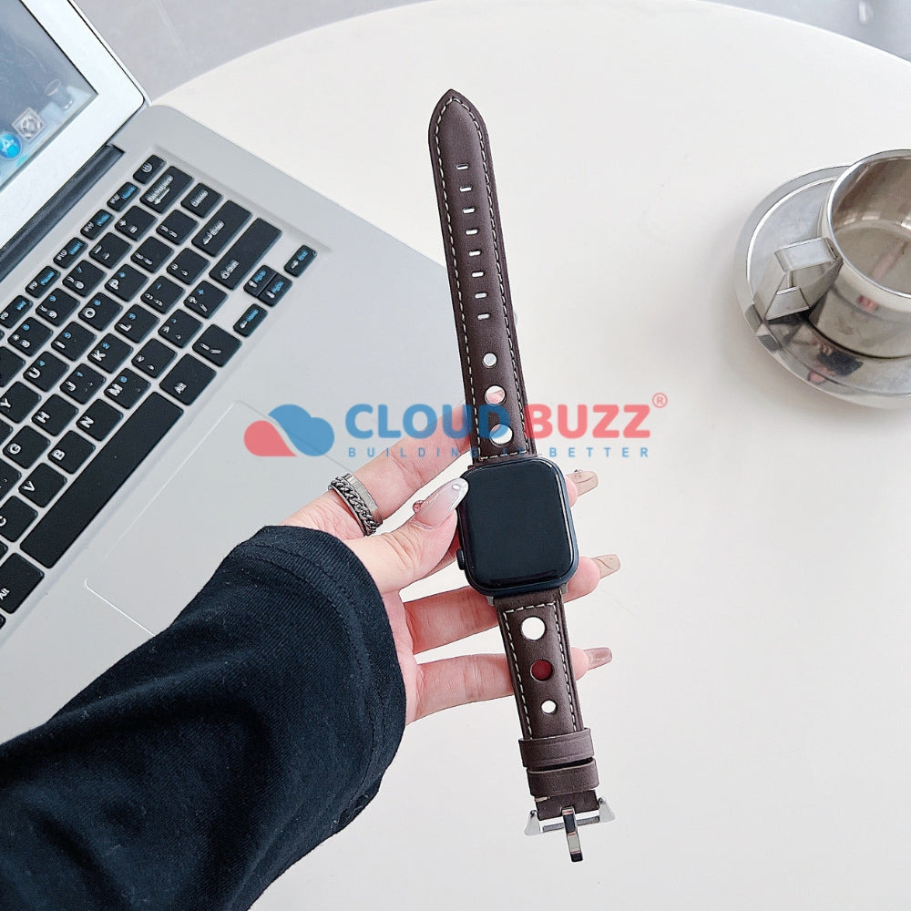 Vintage PU Leather Watch Band | Watch Strap for iWatch Series 9/8/7/6/5/4/3/2/1/Ultra 2/Ultra SE/SE 2 - 22MM