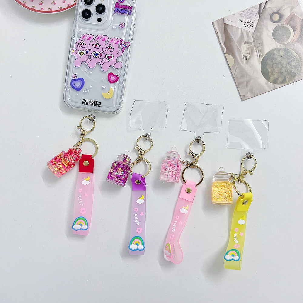 Star Glitter Bottle Acrylic Keychain | Phone Charm