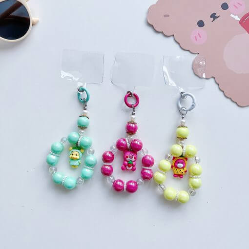 Luxury Color Chain Bunny Rhinestone Beads Mobile Charm | Handbag Charm