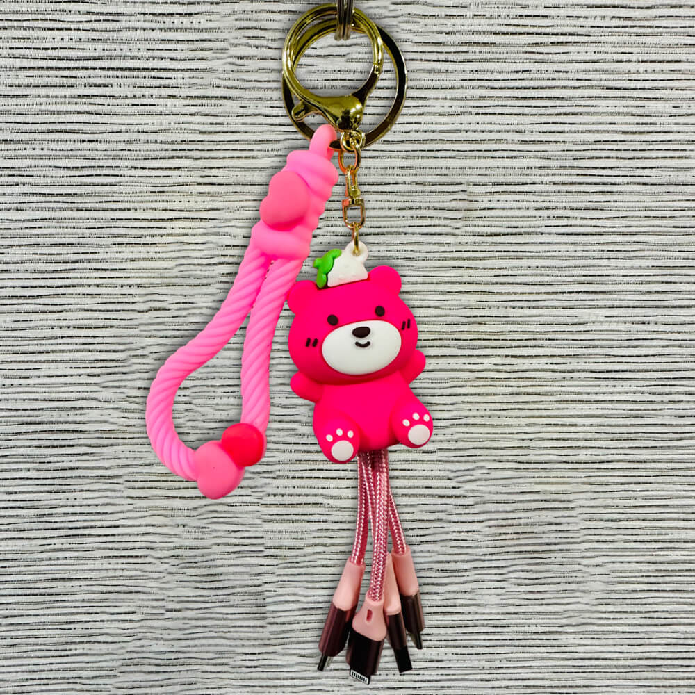 Creative Cute Multi Cable/3 in 1 Charger Keychain Cable