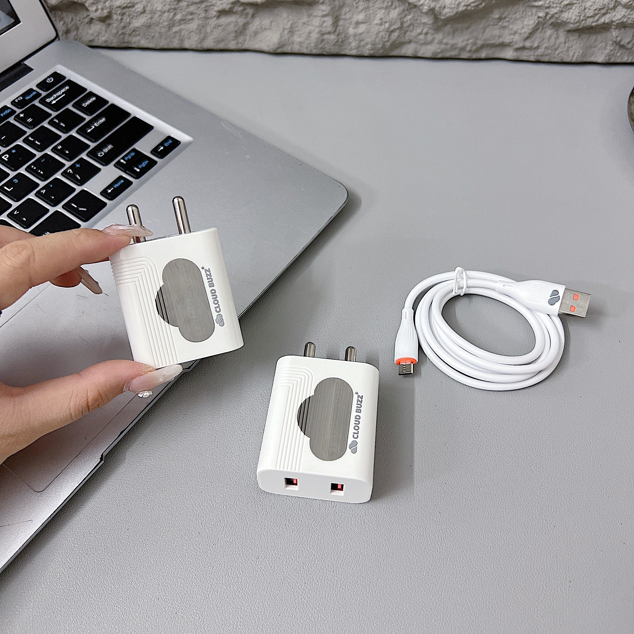 15W Dual USB Port Super Fast Charger with 1000MM Type-C (TC) Cable (CB106)