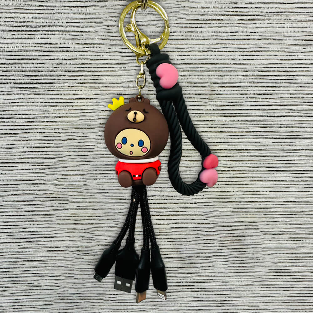 Creative Cute Multi Cable/3 in 1 Charger Keychain Cable