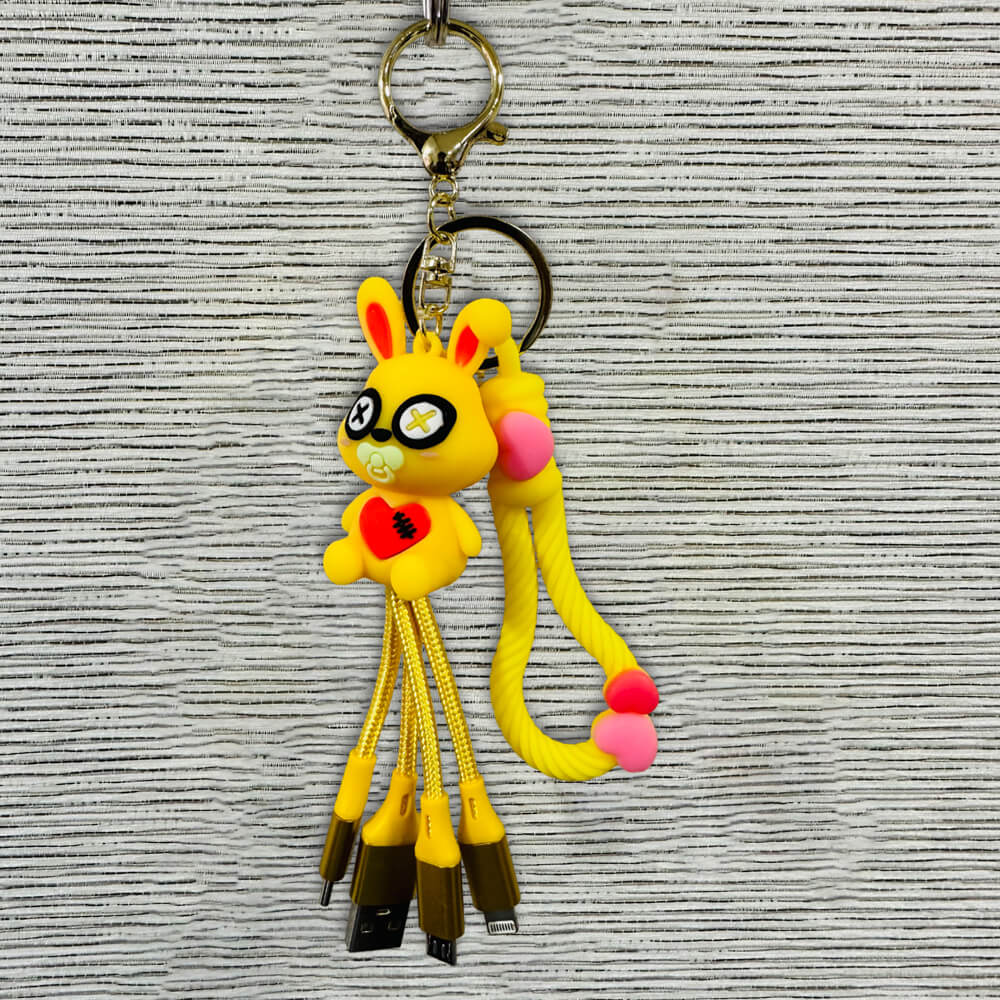 Creative Cute Multi Cable/3 in 1 Charger Keychain Cable