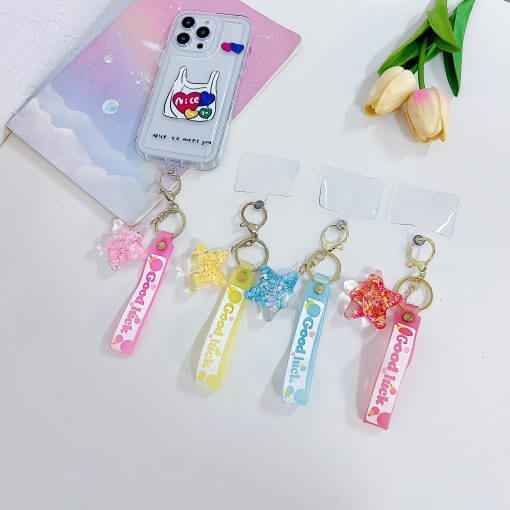 Star Liquid Acrylic Stone Keychain