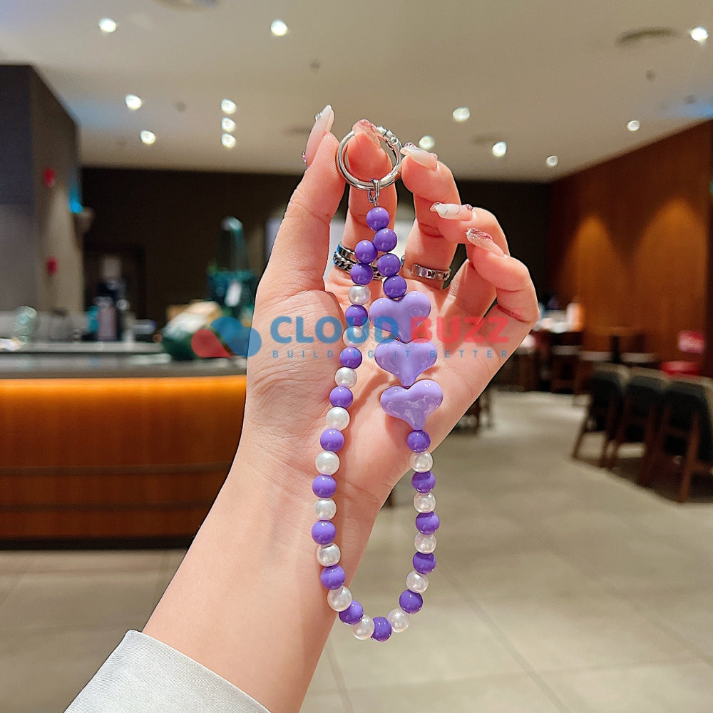 3 Heart Colorful Beads Phone Charm | Bracelet