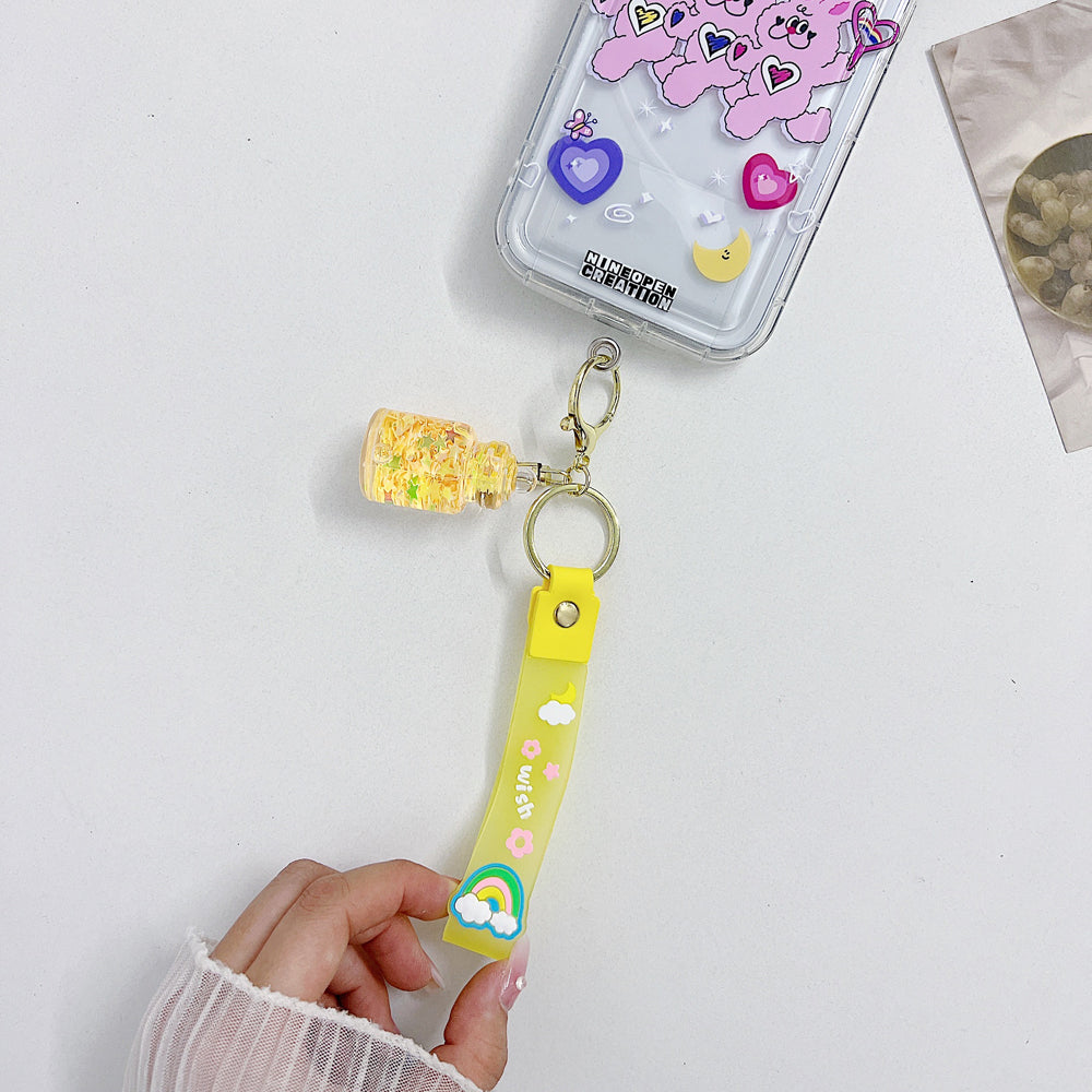 Star Glitter Bottle Acrylic Keychain | Phone Charm