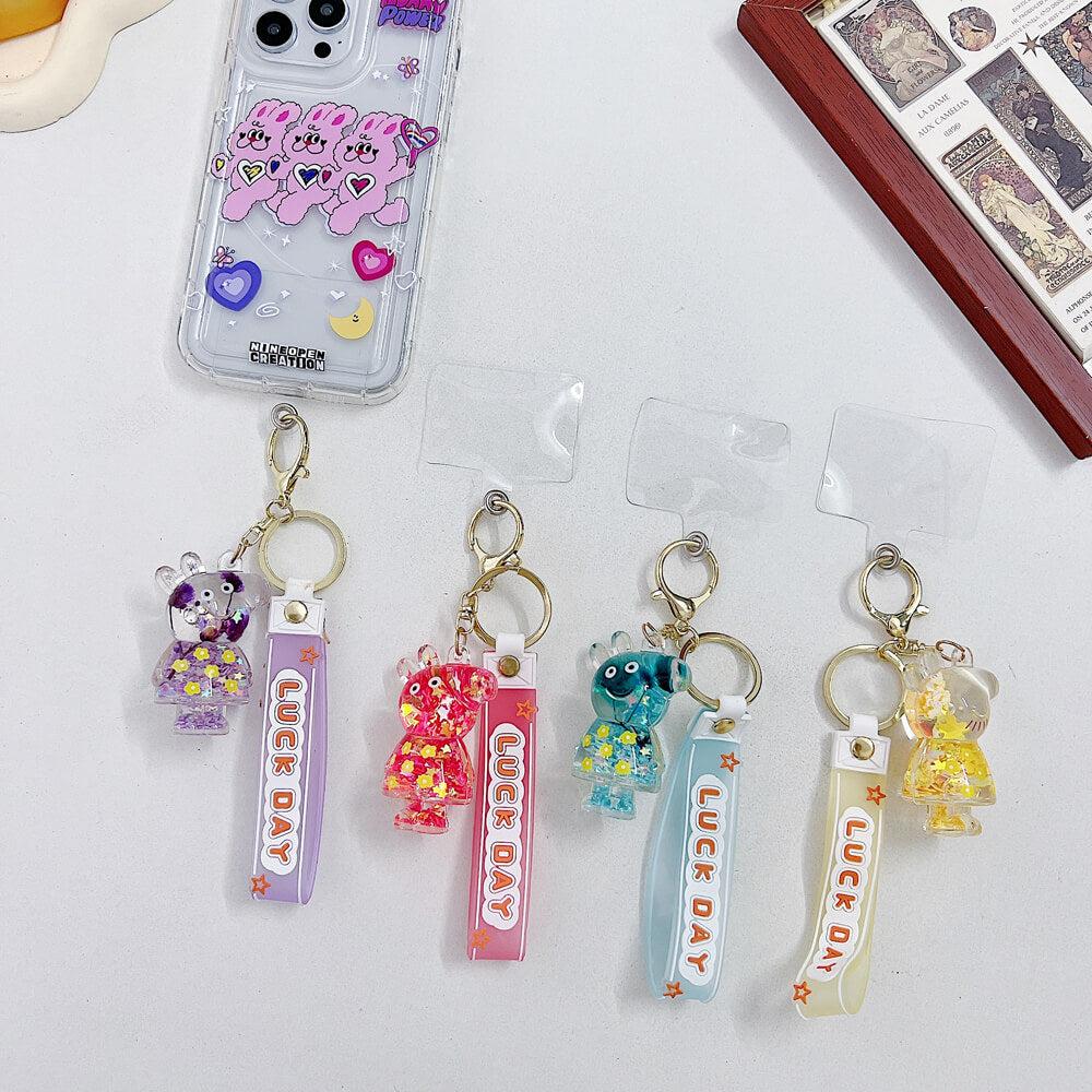 Peppa Pig Cartoon Attractive Glitter Mobile Charm | Keychain