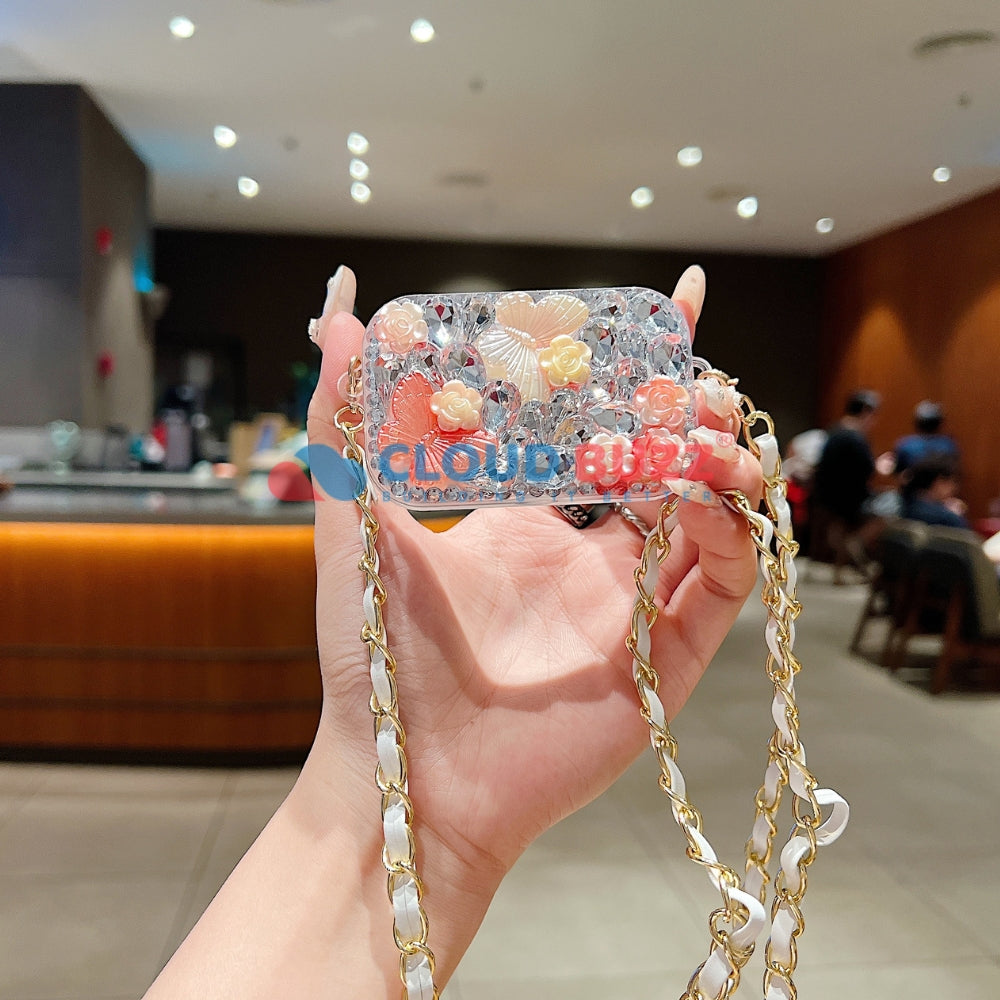 Acrylic Butterfly and Flower Charm Pattern Universal Stand with Crystal Bracelet