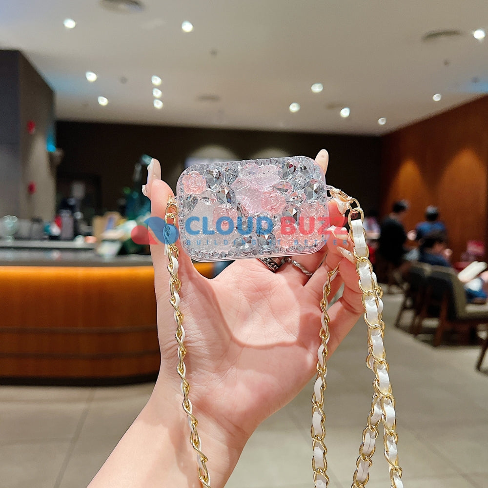 Acrylic Butterfly and Flower Charm Pattern Universal Stand with Crystal Bracelet