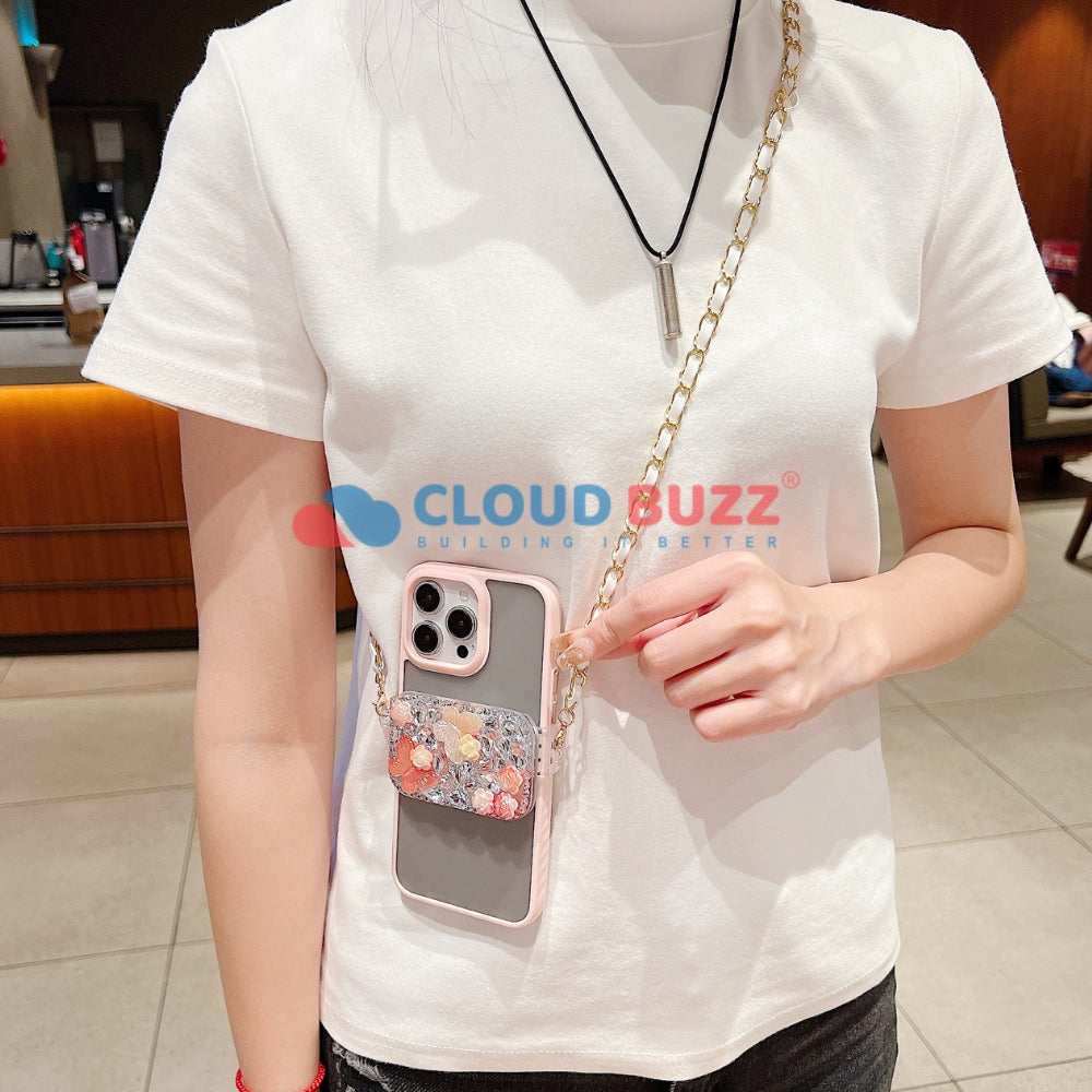 Acrylic Butterfly and Flower Charm Pattern Universal Stand with Crystal Bracelet