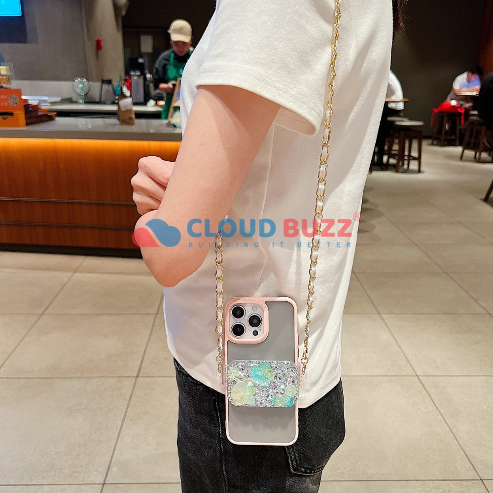 Acrylic Butterfly and Flower Charm Pattern Universal Stand with Crystal Bracelet