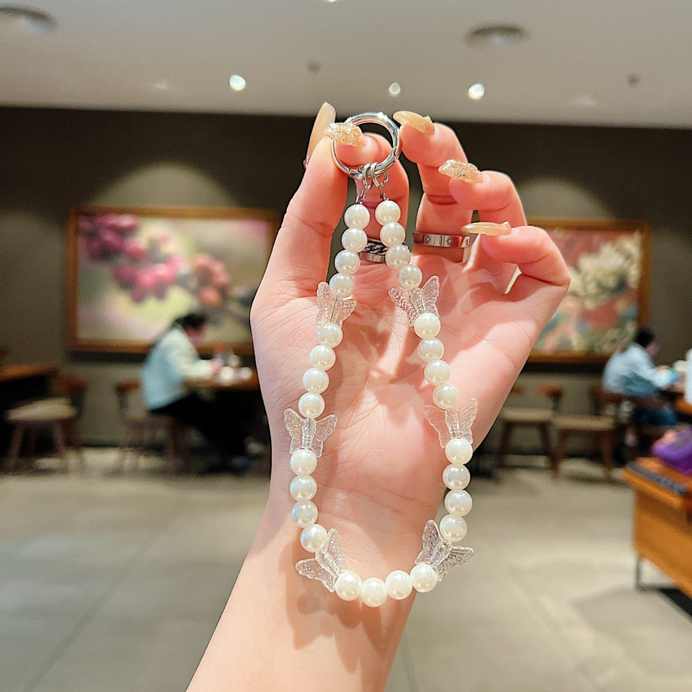 Butterfly Pearl Glow Phone Charm | Keychain | Handbag Charm