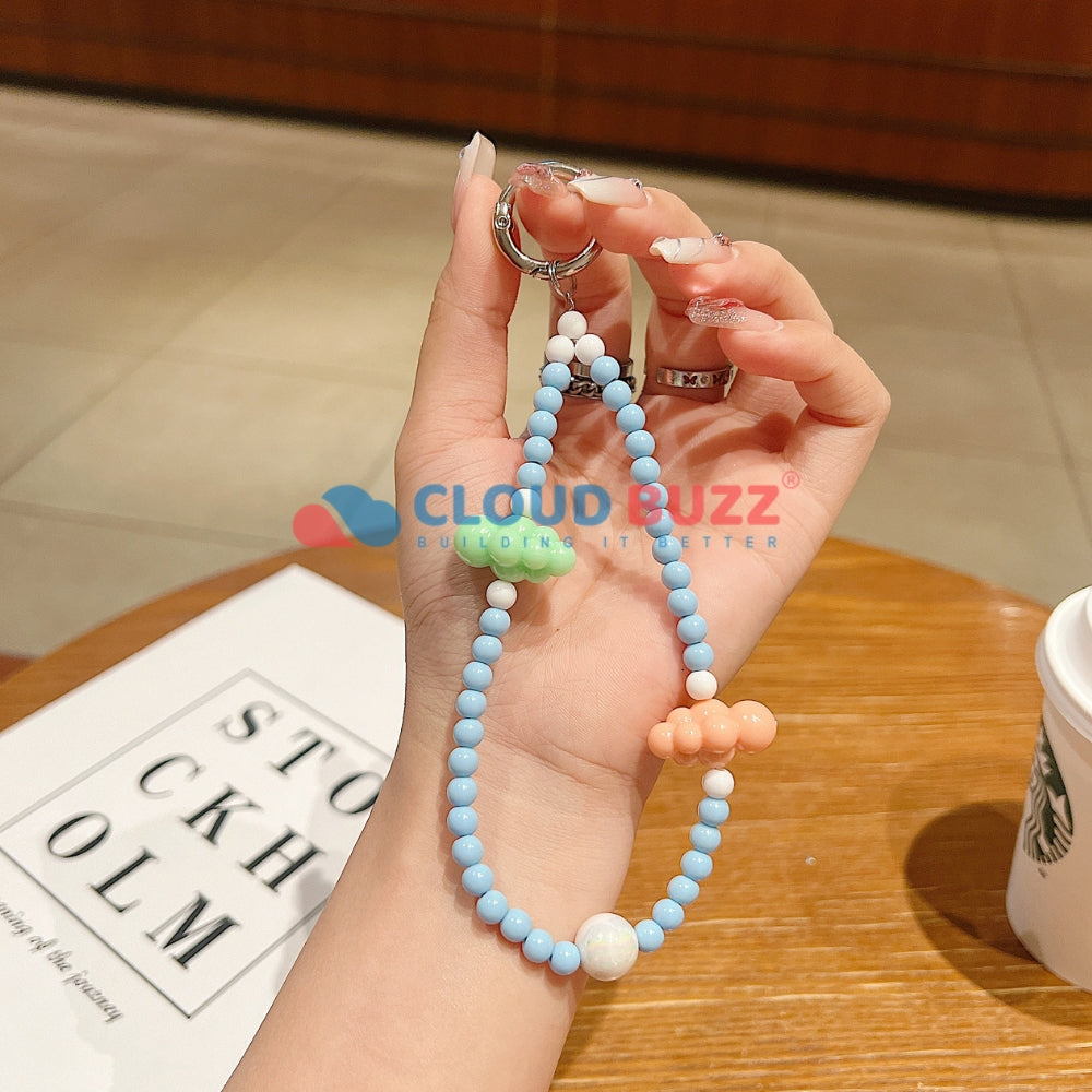 Cloud Pattern Hanging String Bead Phone Charm | Handbag Charm | Bracelet