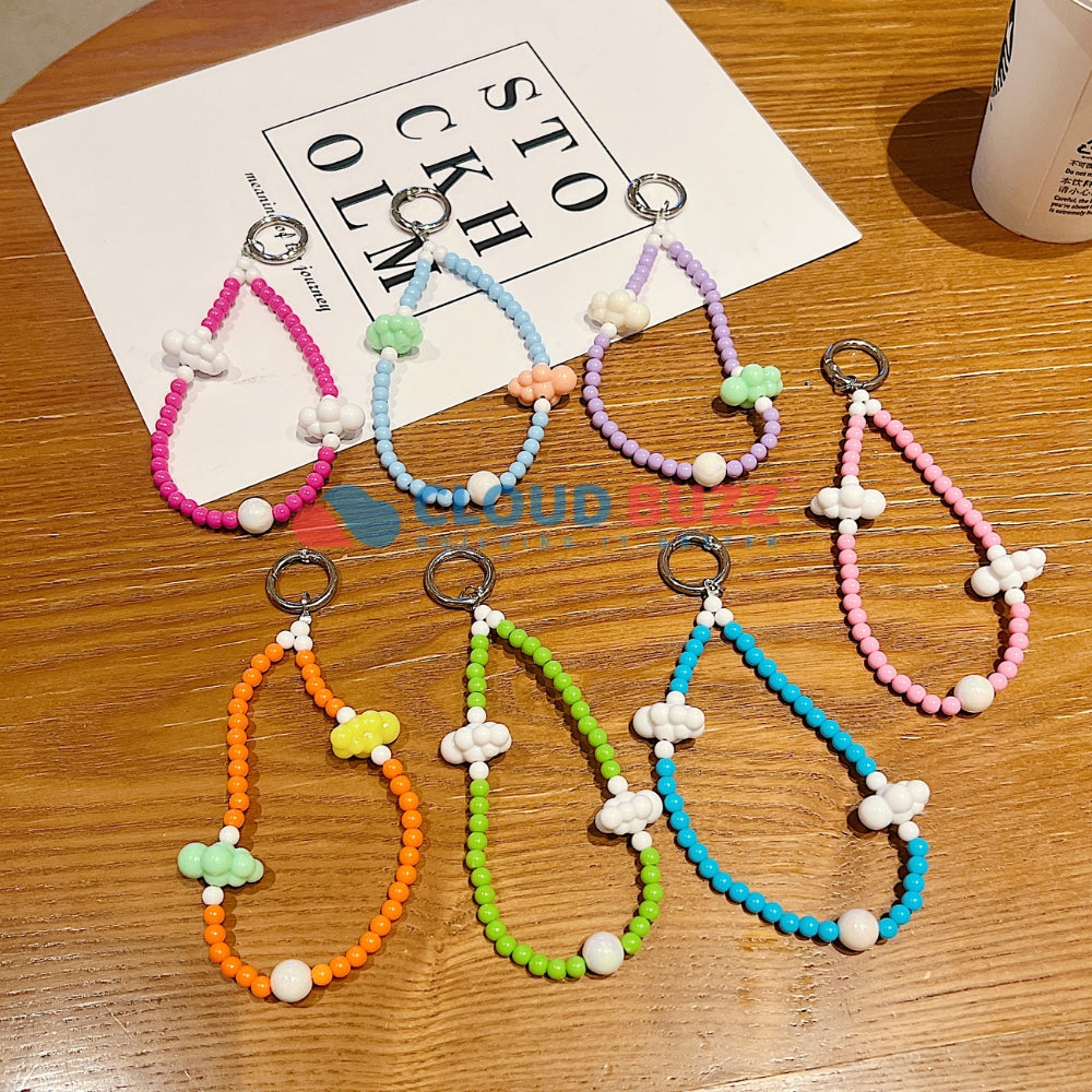 Cloud Pattern Hanging String Bead Phone Charm | Handbag Charm | Bracelet