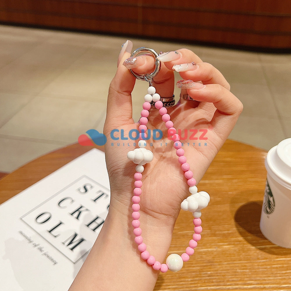 Cloud Pattern Hanging String Bead Phone Charm | Handbag Charm | Bracelet