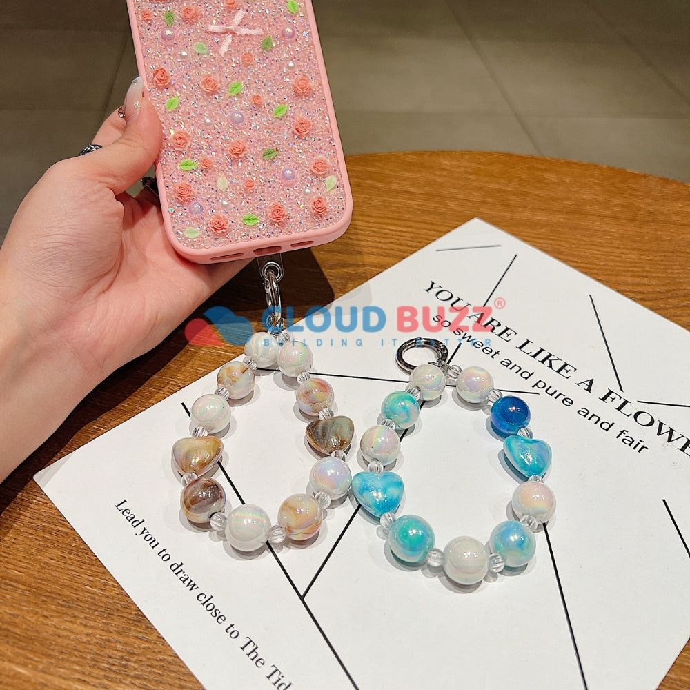 Colorful Love Beaded Acrylic Phone Charm | Bracelet | Handbag Charm