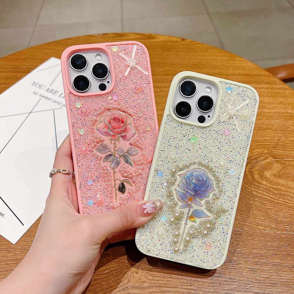 Colorful Rose Bling Studded Diamond Phone Case