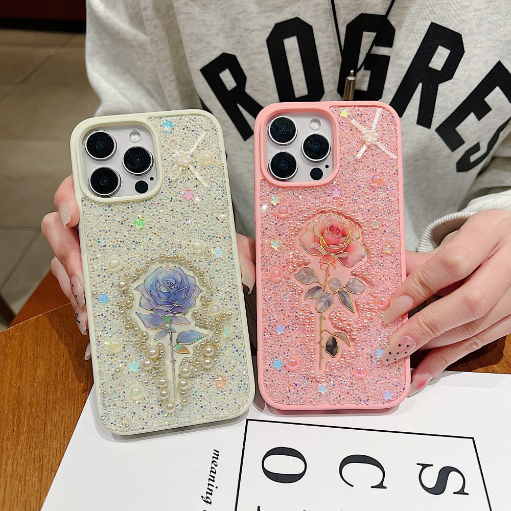 Colorful Rose Bling Studded Diamond Phone Case
