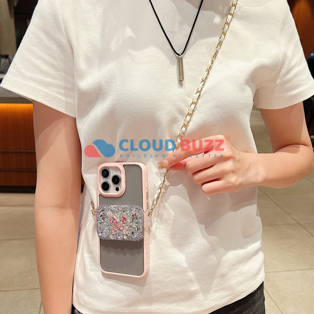 Diamond Butterfly Pattern Universal Stand with Crystal Bracelet