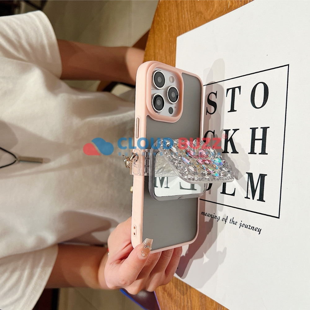 Diamond Butterfly Pattern Universal Stand with Crystal Bracelet