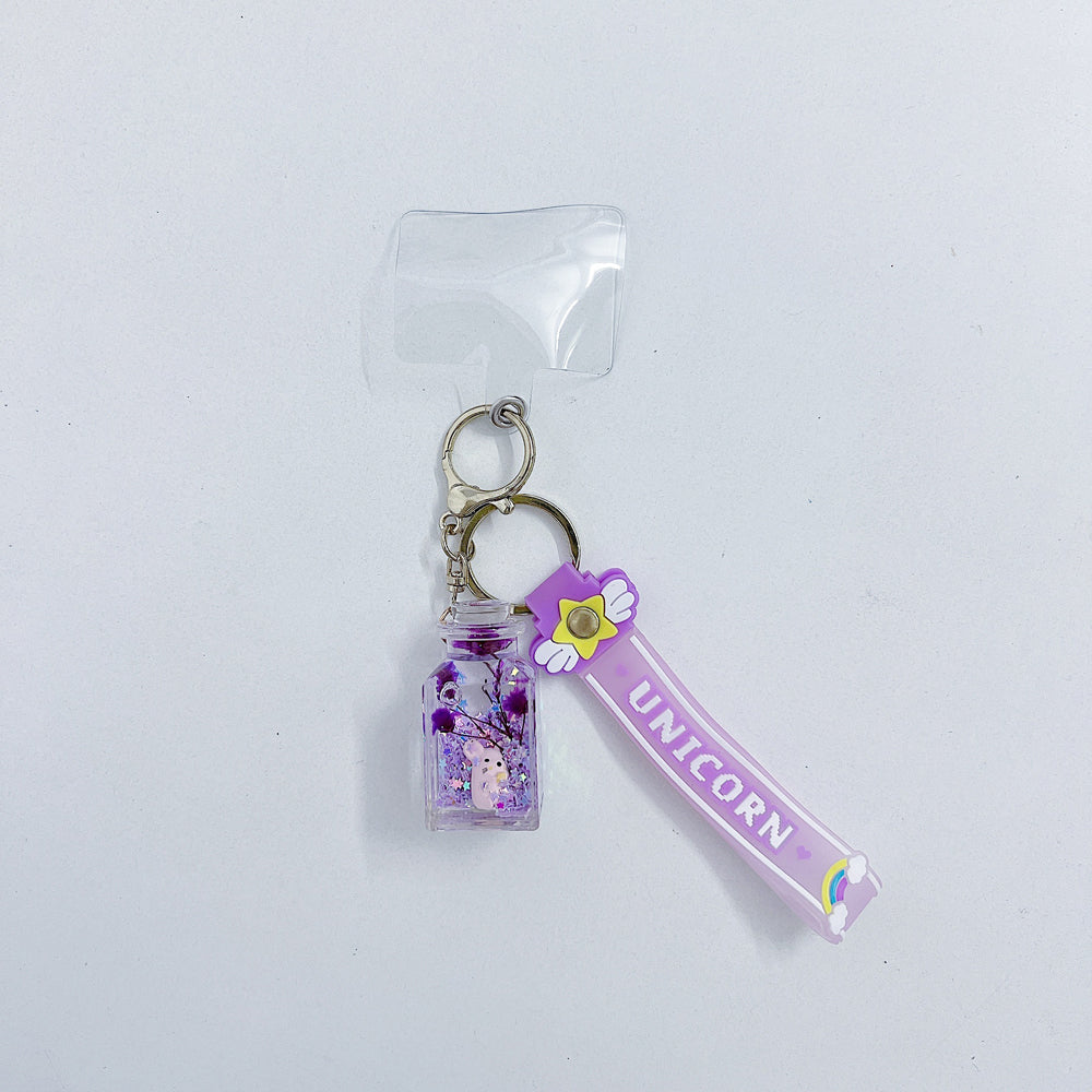 Floating Cartoon Character Liquid Glitter Keychain | Handbag Charm