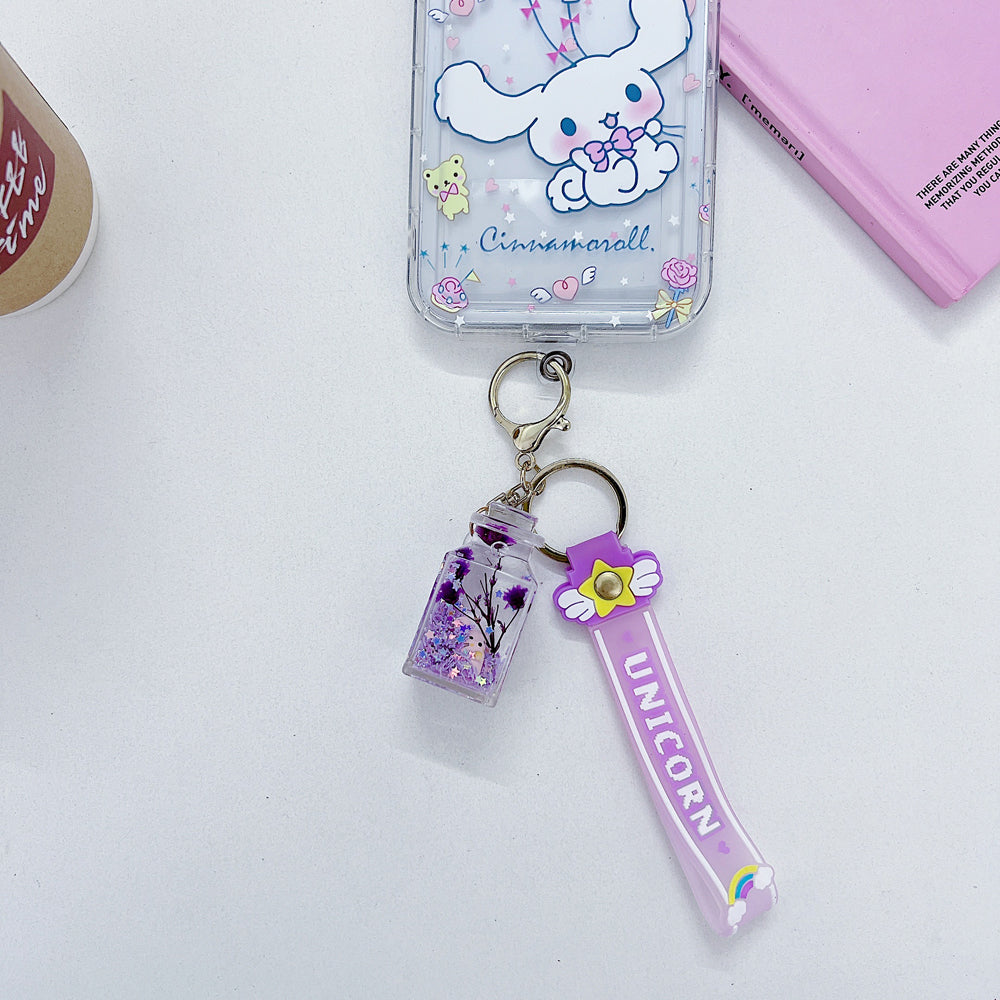 Floating Cartoon Character Liquid Glitter Keychain | Handbag Charm