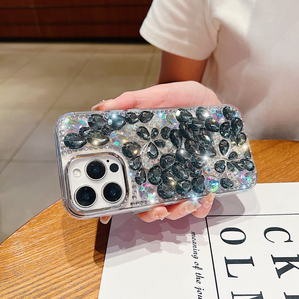 Full Covered Diamond and Butterfly Charm Phone Case