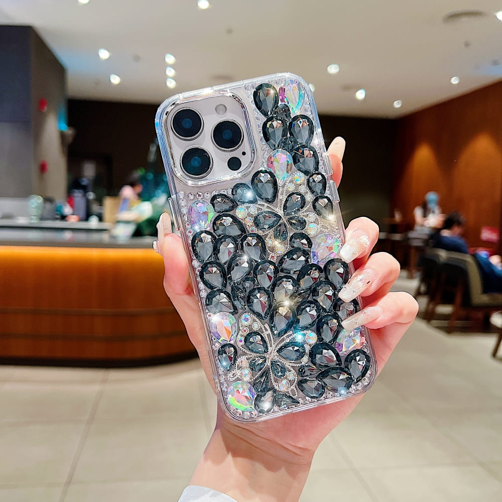 Full Covered Diamond and Butterfly Charm Phone Case