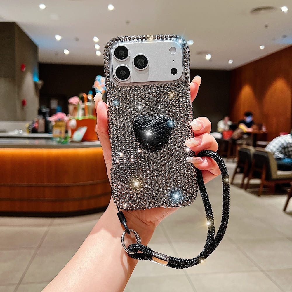 Glam Heart Rhinestone Phone Case