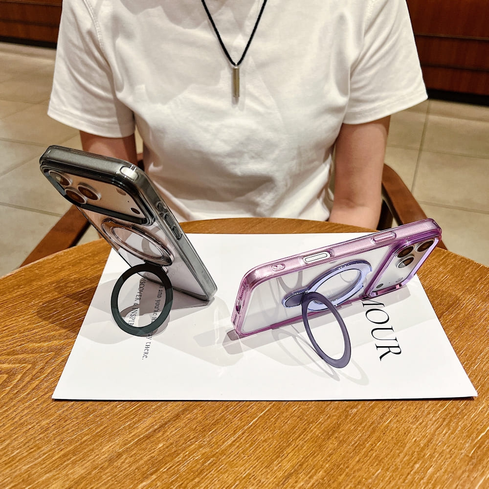 DITAKA Halo Stand Mag Crystal Phone Case (With Box Packing)